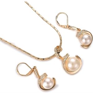 NWT Yoursfs Brand Cz Faux Pearl Necklace & Earrings Gift Set